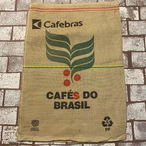 Cafe de Brazil LARGE 38"x27" Coffee Bean Burlap Sack Bag Crafts Decor